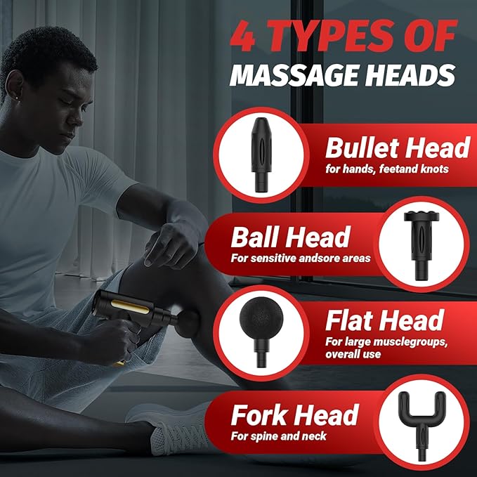 Massage Gun 💆 💆🏽♀️ عنوان الراحة والاسترخاء 😌😍 “💆♂️✨ استرخِ وأعد نشاط عضلاتك مع مسدس المساج القوي! 💪”