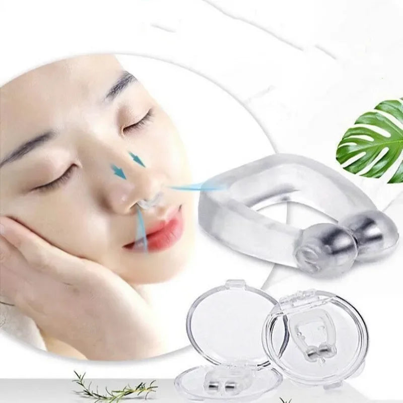 Magnetic Anti Snore Device Stop Snoring Nose Clip Easy Breathe Improve Sleeping Aid Apnea Guard Night Device With Case 1/2/4PCS