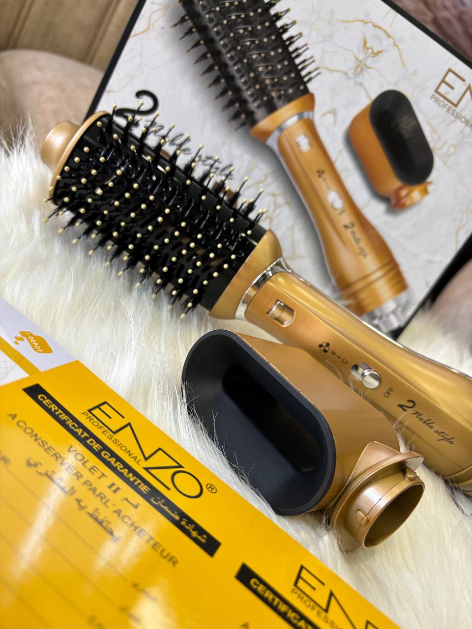 Brosse & séchoir Gold Enzo Original 🇮🇹🥇💯 avec 2 têtes 😍