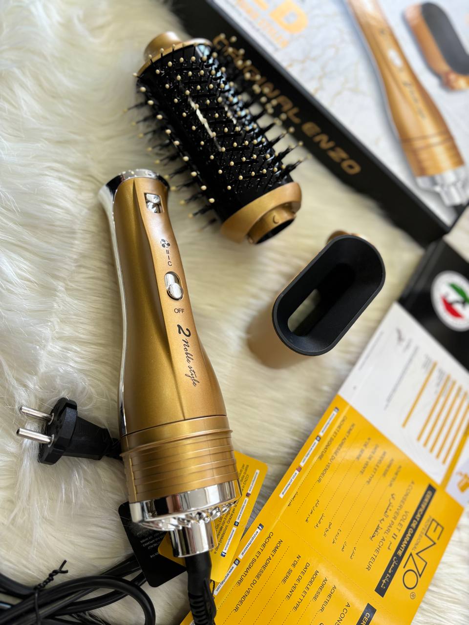 Brosse & séchoir Gold Enzo Original 🇮🇹🥇💯 avec 2 têtes 😍