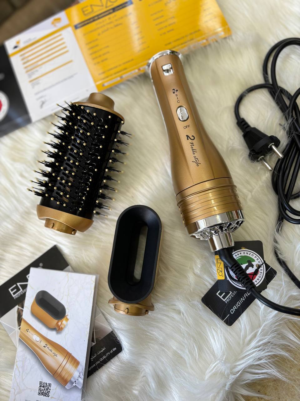 Brosse & séchoir Gold Enzo Original 🇮🇹🥇💯 avec 2 têtes 😍