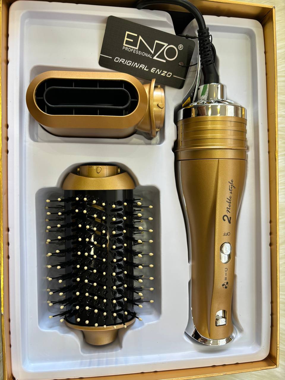 Brosse & séchoir Gold Enzo Original 🇮🇹🥇💯 avec 2 têtes 😍